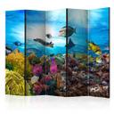 Paravent, Raumteiler freistehend, Trennwand - Coral reef II, 5-teilig - einseitig bedruckt - 225x172 cm