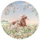 Heste i blomsterengen | Fototapet til børn med hestemotiv - Kikki Belle - rundt - selvklæbende/ikke-