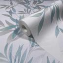 Non-woven tapet i hvid, grønt bladmotiv bladlook blomstret natur 