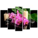 5 stykke lærredsprint, Orchid Orchid stearinlys