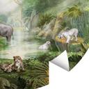 Fototapet - Rundt Kikki Belle - Jungle Cats - vliesetapet/selvklæbende non-woven tapet