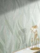Non-woven tapet i kunstnerisk bølgelook og grøn bølge