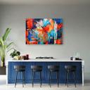 Canvasbillede, Farverig håndmalet abstrakt 3D