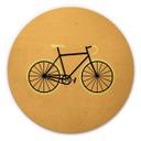Cuadro de madera Kubistika - Bicycle Love - Redondo