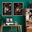 Póster Mignon - Bodegón con flores y reloj