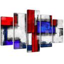 5 stykke lærredsprint Geometrisk abstraktion