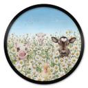 Póster animales de granja en el prado de flores - Kikki Belle - Round