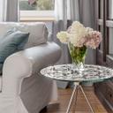 Plateau de table en verre - Fleurs victoriennes - Rond