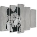 5 stykke lærredstryk, Banksy Kissing Policemen