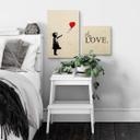 Træbillede Banksy - Girl with the red balloon
