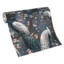 Papel pintado moderno de tejido-no tejido con motivos de animales en azul
