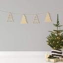 Decoración en madera - Colgante árbol de Navidad de madera de álamo (4 piezas) - 8x10 cm c/u