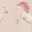 Fotomural unicornios encantados con flores de cerezo - Kikki Belle