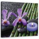 Canvasbillede, Bambusblomster Zen Spa stearinlys