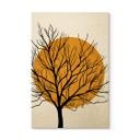 Cuadro de madera Kubistika - Sol dorado detrás de un árbol