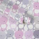 Sødt børnetapet med bjørnemønster i grå og pink Made in Germany Little Love