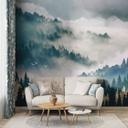 Papel pintado Niebla misteriosa en el bosque - SpaceFrog Designs