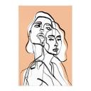 Póster de tela line art retrato de dos mujeres - Treechild
