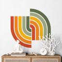 Wallsticker retro halvbue | regnbuefarver