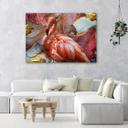 Canvasbillede, Abstraktion af lyserød flamingo