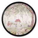 Póster Bosque de cuento de hadas con unicornios - Kikki Belle - Redondo