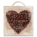 Cuadro de madera I love Café - 40x41,5 cm