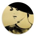 Wandcirkel Alu-Dibond Fashion Victim - goud effect