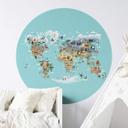 Wall Sticker World Map - Braun