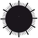 Wallsticker Retro Striche 1 Wanduhr - 55x55 cm