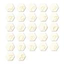 Hexagon bogstaver - Alu-dibond Guldeffekt, hvid