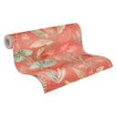 non-woven tapet med blandede blade farverigt - blomstret tapet orange pink grøn