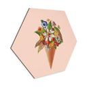 Hexagone - alu-Dibond Frida Floral Studio - Cornet de glace fleuri