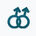MDF bogstaver - Kønssymbol Homoseksuel Mænd
