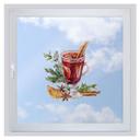 Cuadro de ventana Un vaso de vino caliente