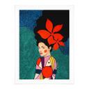 Plakat Woman with red flowers in her hair - Hülya