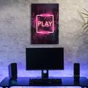 Canvasbillede, lyserød spilinskription til gamer