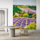 Fototapet landskab grafisk natur mat i lilla til stuen 2,70 x 2,12m