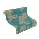Rasch non-woven tapet, tapetdesign Indian Style opalgrøn lys