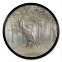 Poster schattige bosdieren tussen bomen - Ms Tiff - Rond