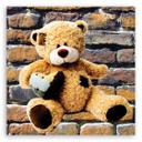 Canvasbillede, bamse med hjerte