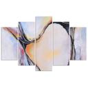 Lærred print 5 dele, abstrakt pastel beige