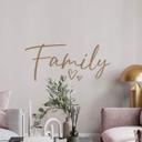 Sticker mural Famille avec 3 petits coeurs