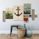 Cuadro de madera Moin con ancla - Shabby