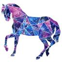 Sticker mural Polygone Galaxie Cheval