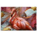 Canvasbillede, Abstraktion af lyserød flamingo