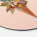 Tableau sur alu-Dibond rond Frida Floral Studio - Cornet de glace fleuri