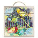Cuadro de madera Blanz - Pájaros en el bosque - 40x41,5 cm