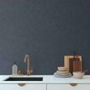 Papel pintado texturizado con aspecto textil azul oscuro - Elegante papel pintado no tejido - Diseño mural moderno