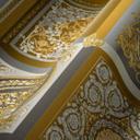 Versace vinranke tapet i guld og sølv non-woven tapet barok look design