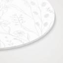 Akrylbillede, vinduesbillede til at hænge vilde blomster i line art-stil - rund